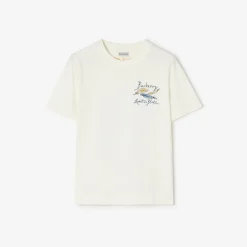 Feather Print Cotton T-shirt
