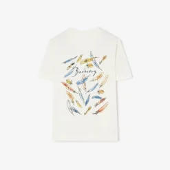 Feather Print Cotton T-shirt