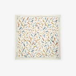 Feather Print Silk Scarf