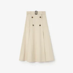 Gabardine Trench Midi Skirt