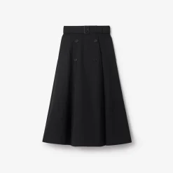 Gabardine Trench Midi Skirt