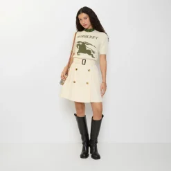 Gabardine Trench Mini Skirt