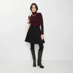 Gabardine Trench Mini Skirt
