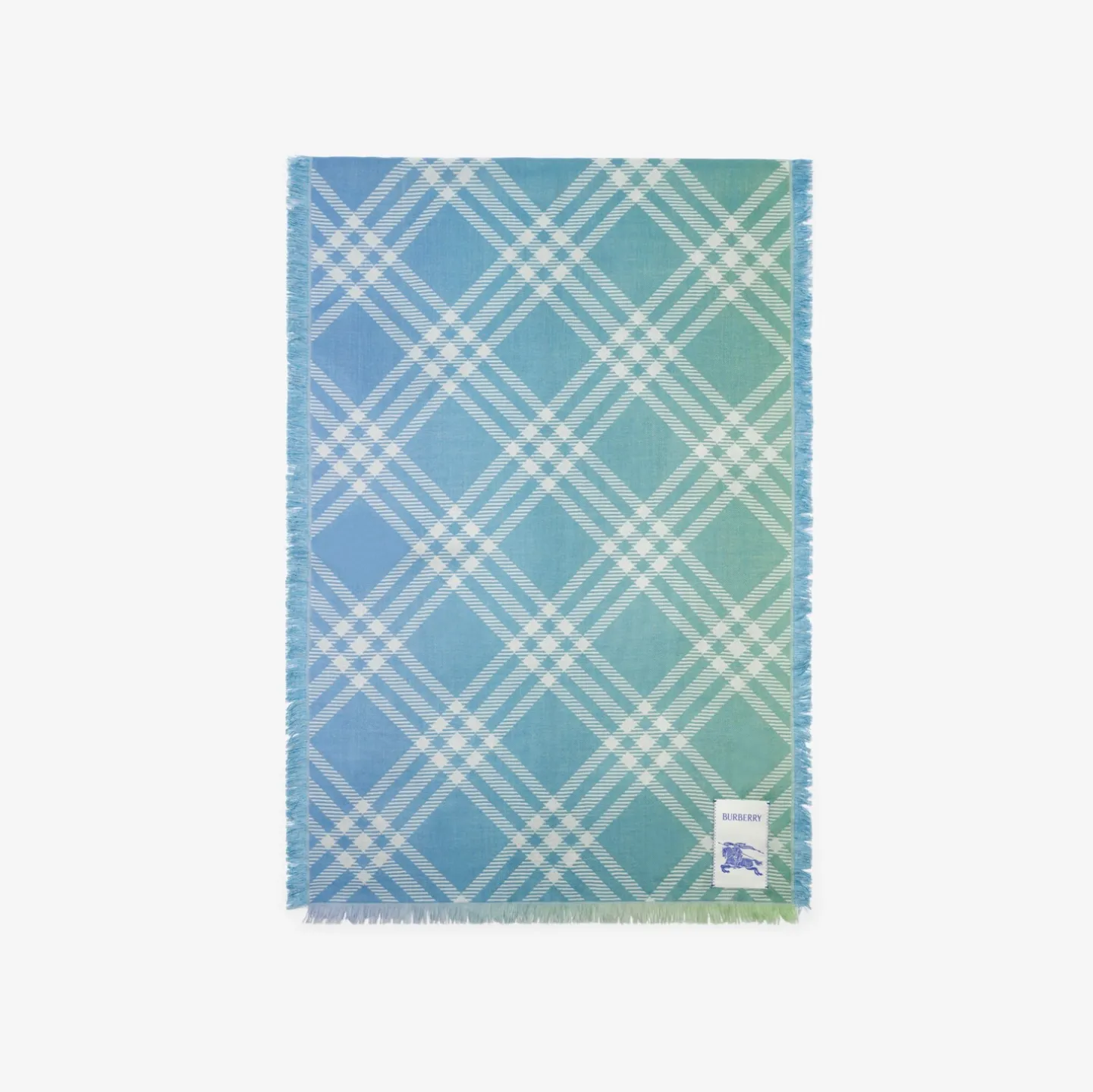 Gradient Check Wool Silk Scarf