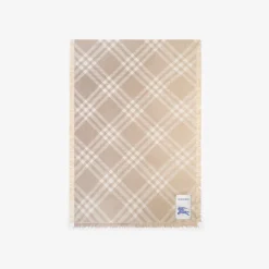 Gradient Check Wool Silk Scarf