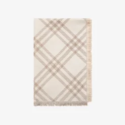 Gradient Check Wool Silk Scarf