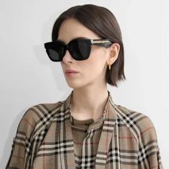 Inlaid Check Square Sunglasses