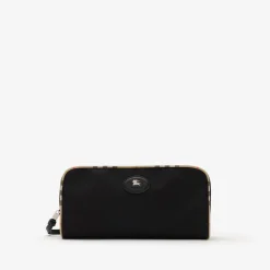 Large Check Trim Travel Pouch