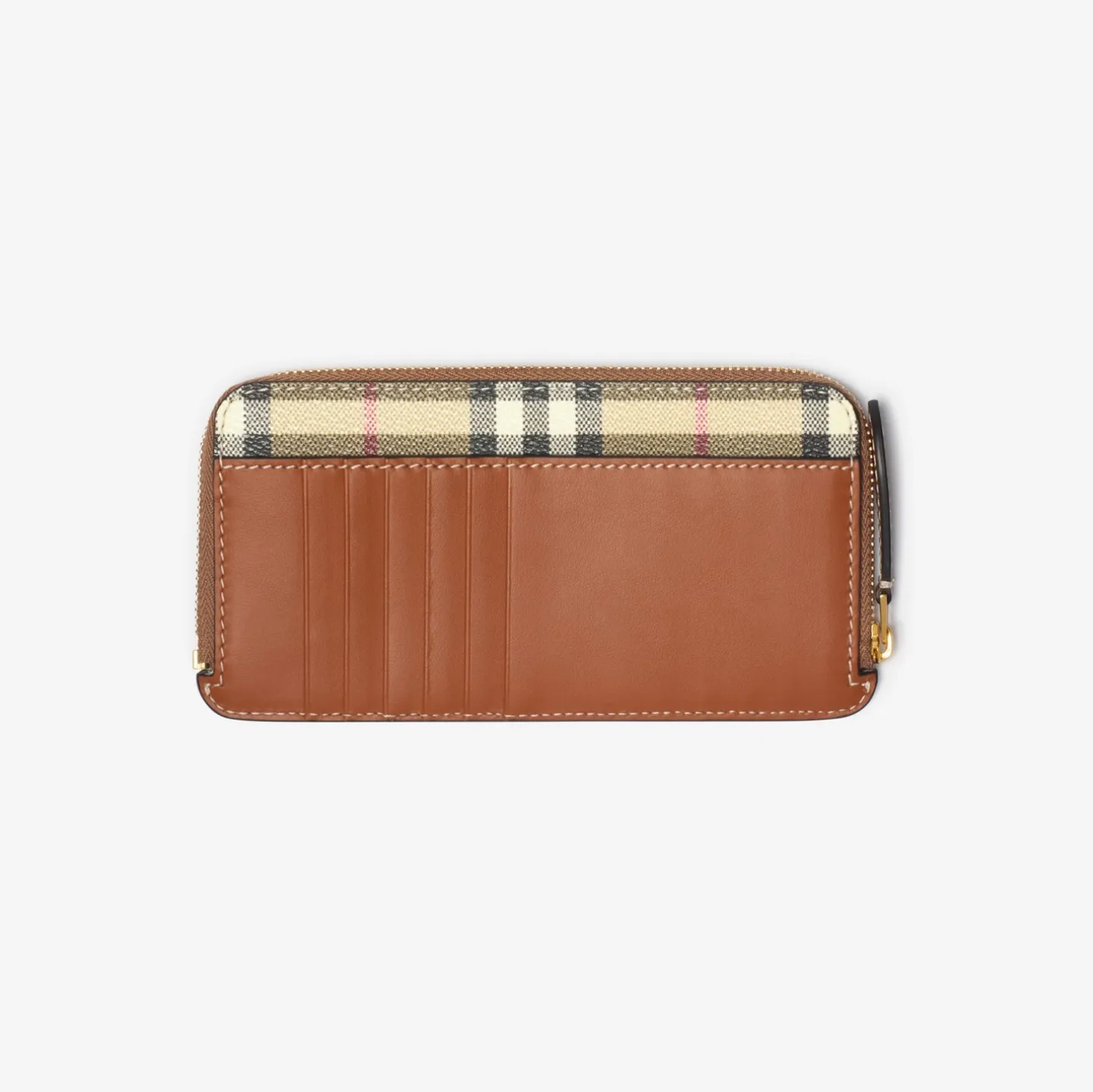 Large Check Zip Card Case