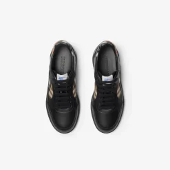 Leather and Check Terrace Sneakers​