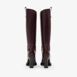 Leather Cavalier Heel Boots