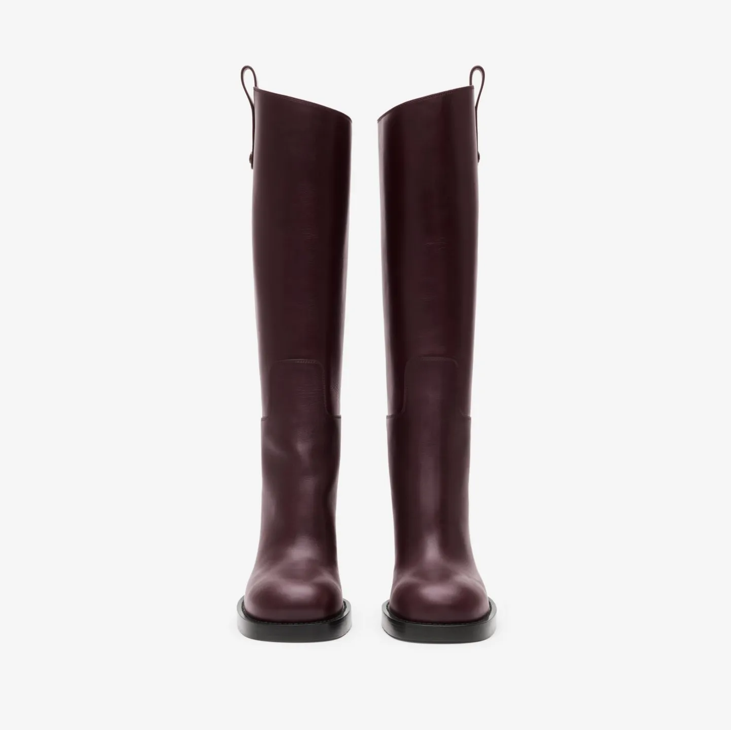 Leather Cavalier Heel Boots