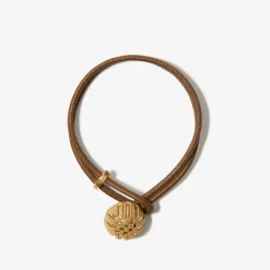 Leather Check Granulation Bracelet​