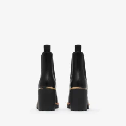 Leather Gravel Heel Chelsea Boots​