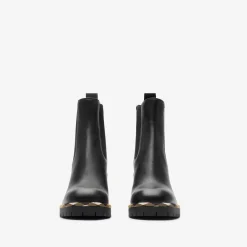 Leather Gravel Heel Chelsea Boots​