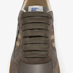 Leather, Suede and Check Terrace Sneakers​