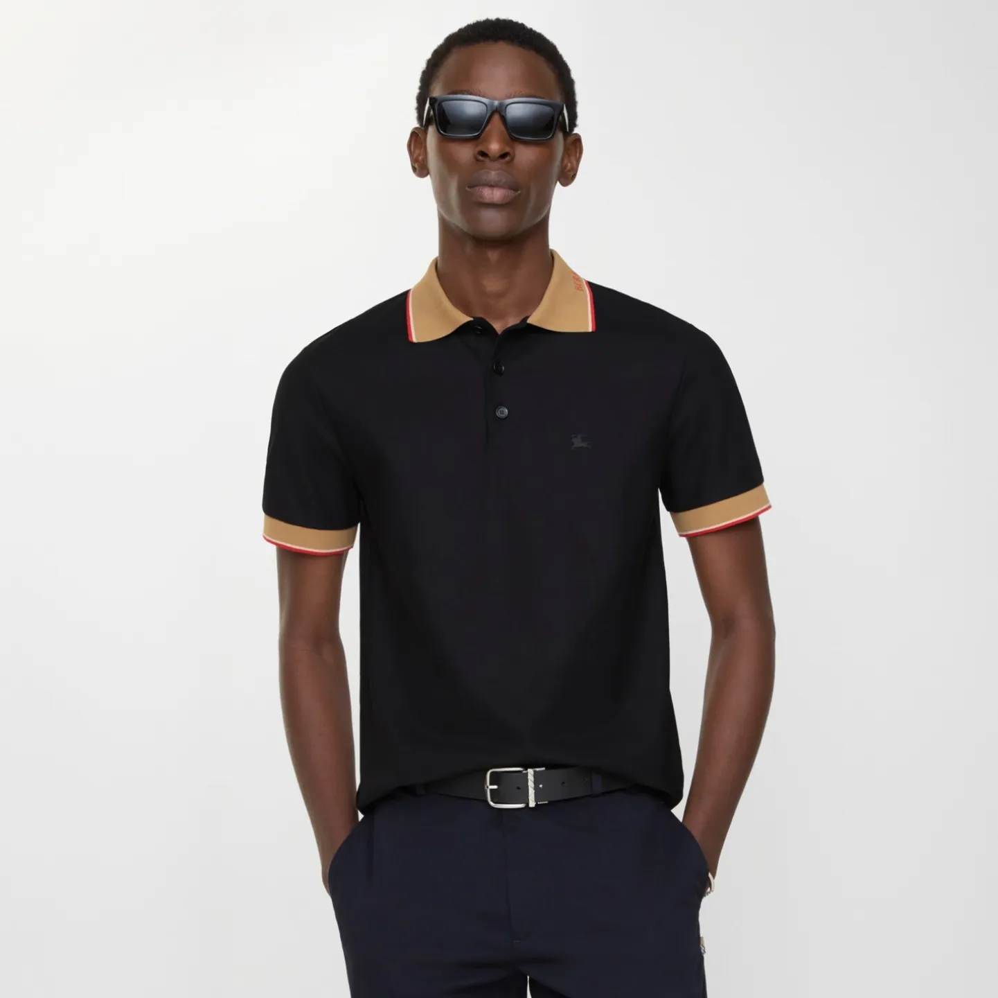 Logo Collar Cotton Polo Shirt