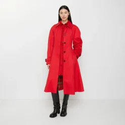 Long Gabardine Ellingham Fit-and-flare Car Coat