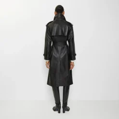 Long Leather Castleford Trench Coat