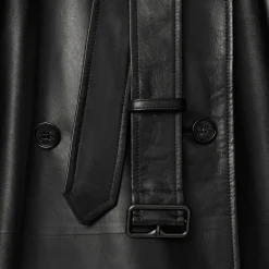 Long Leather Castleford Trench Coat