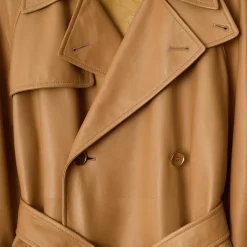Long Leather Castleford Trench Coat