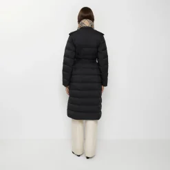 Long Nylon Hooded Puffer Coat