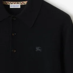 Long-sleeve Cashmere Blend Polo Shirt