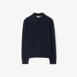 Long-sleeve Cashmere Blend Polo Shirt
