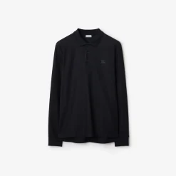 Long-sleeve Cotton Polo Shirt