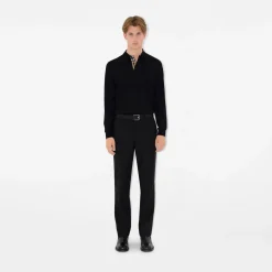 Long-sleeve Cotton Polo Shirt