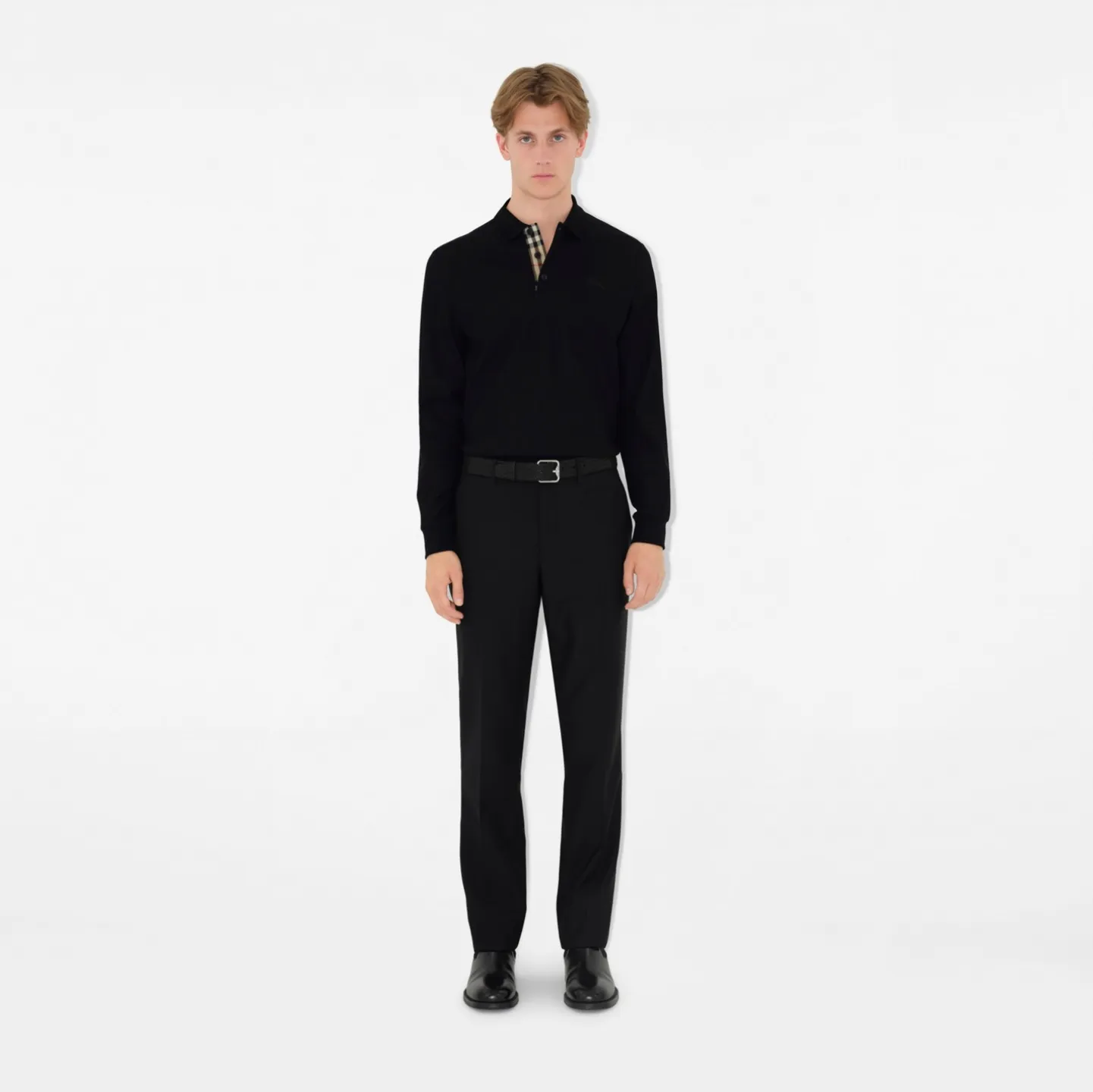 Long-sleeve Cotton Polo Shirt