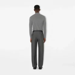 Long-sleeve Wool Polo Shirt