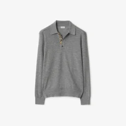 Long-sleeve Wool Polo Shirt