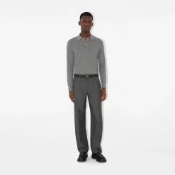 Long-sleeve Wool Polo Shirt