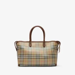 Medium Check Zip Tote