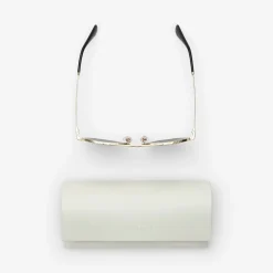 Metal Check Aviator Sunglasses