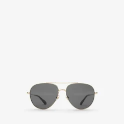 Metal Check Aviator Sunglasses
