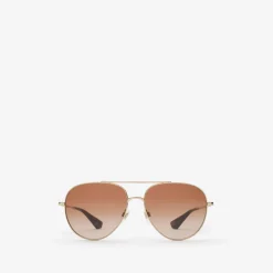 Metal Check Aviator Sunglasses