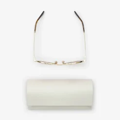 Metal Check Aviator Sunglasses