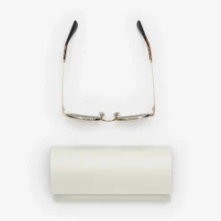 Metal Check Oval Sunglasses