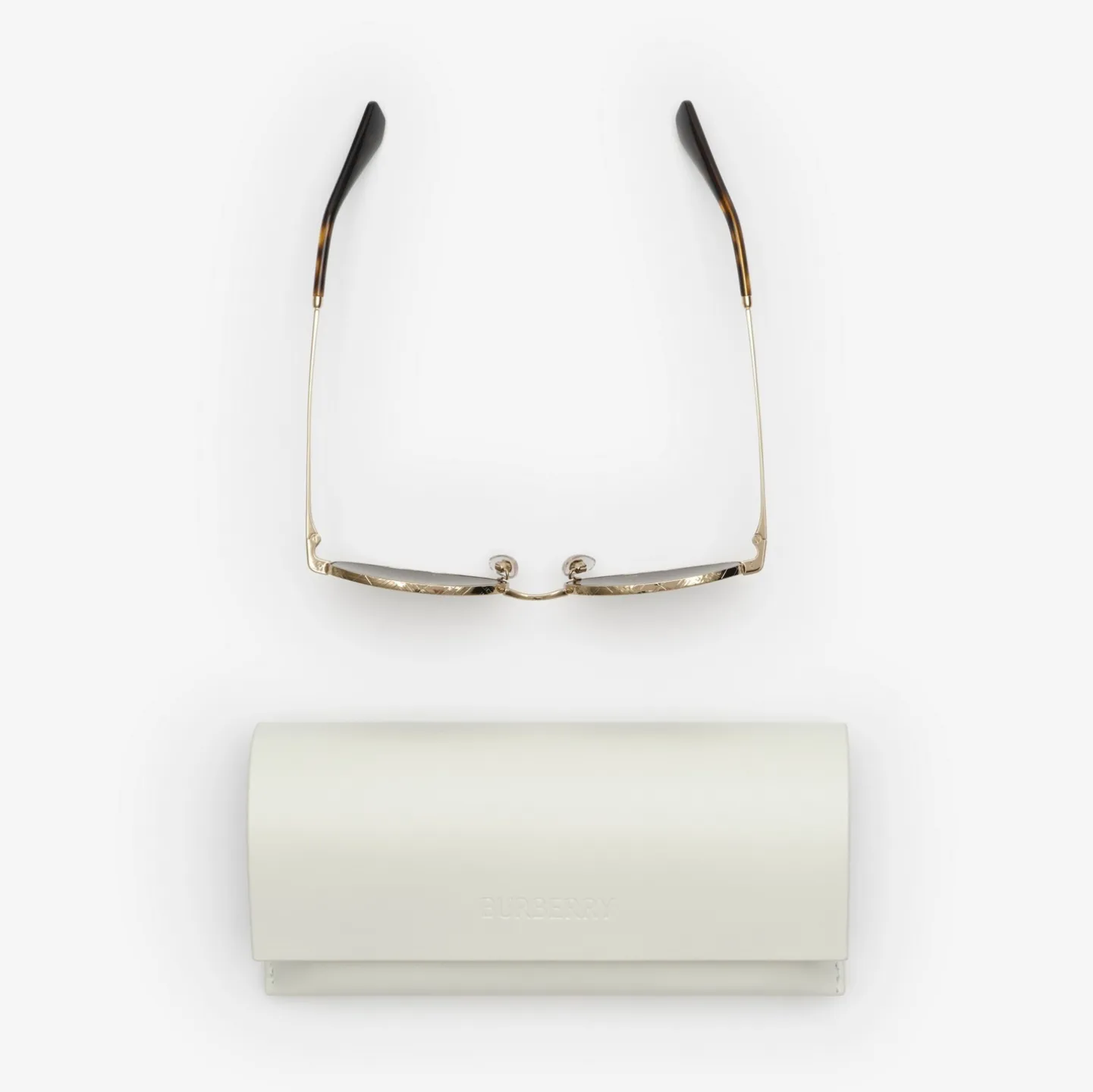 Metal Check Oval Sunglasses