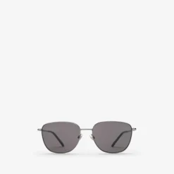 Metal Check Square Sunglasses