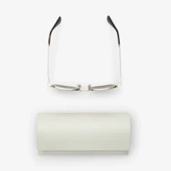 Metal Check Square Sunglasses