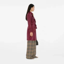 Mid-length Leather Kensington Trench Coat