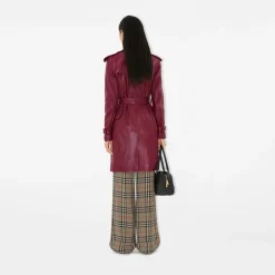 Mid-length Leather Kensington Trench Coat