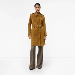 Mid-length Suede Kensington Trench Coat