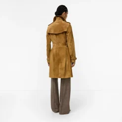 Mid-length Suede Kensington Trench Coat