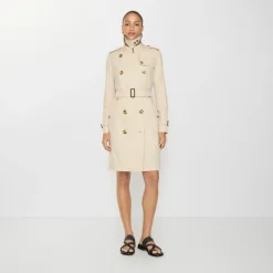 Mid-length Tropical Gabardine Kensington Trench Coat