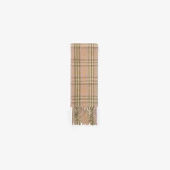 Narrow Check Alpaca Wool Blend Scarf