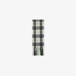 Narrow Check Alpaca Wool Blend Scarf